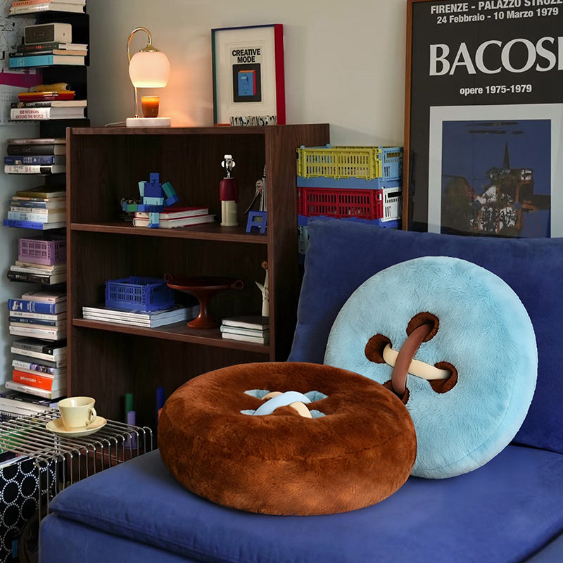 1pc Adult Button Pattern Pillow Cushion Home Decoration Bedroom Sofa Bedside Soft Outfit Fabric Lumbar Support