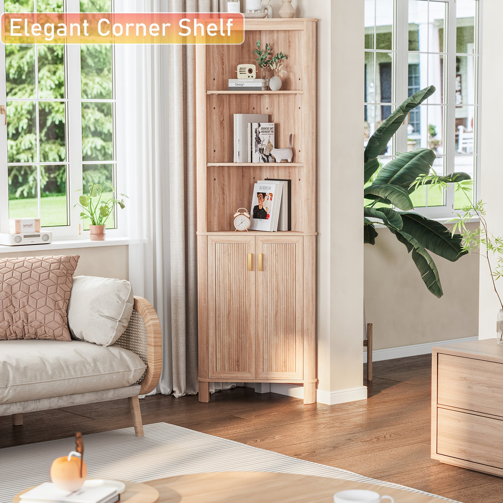 Fluted Corner Cabinet, 68\