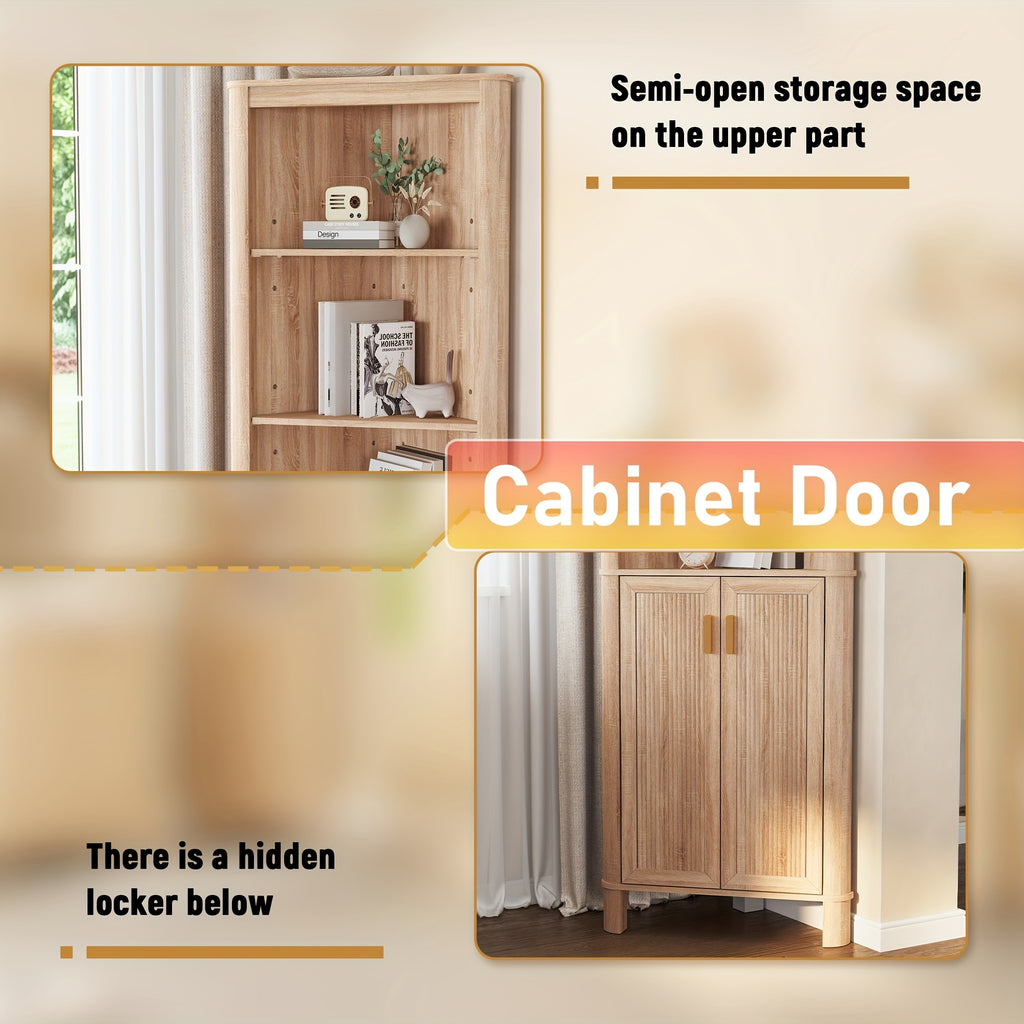 Fluted Corner Cabinet, 68\
