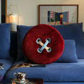 1pc Adult Button Pattern Pillow Cushion Home Decoration Bedroom Sofa Bedside Soft Outfit Fabric Lumbar Support